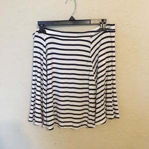 Blue and white stripped skirt